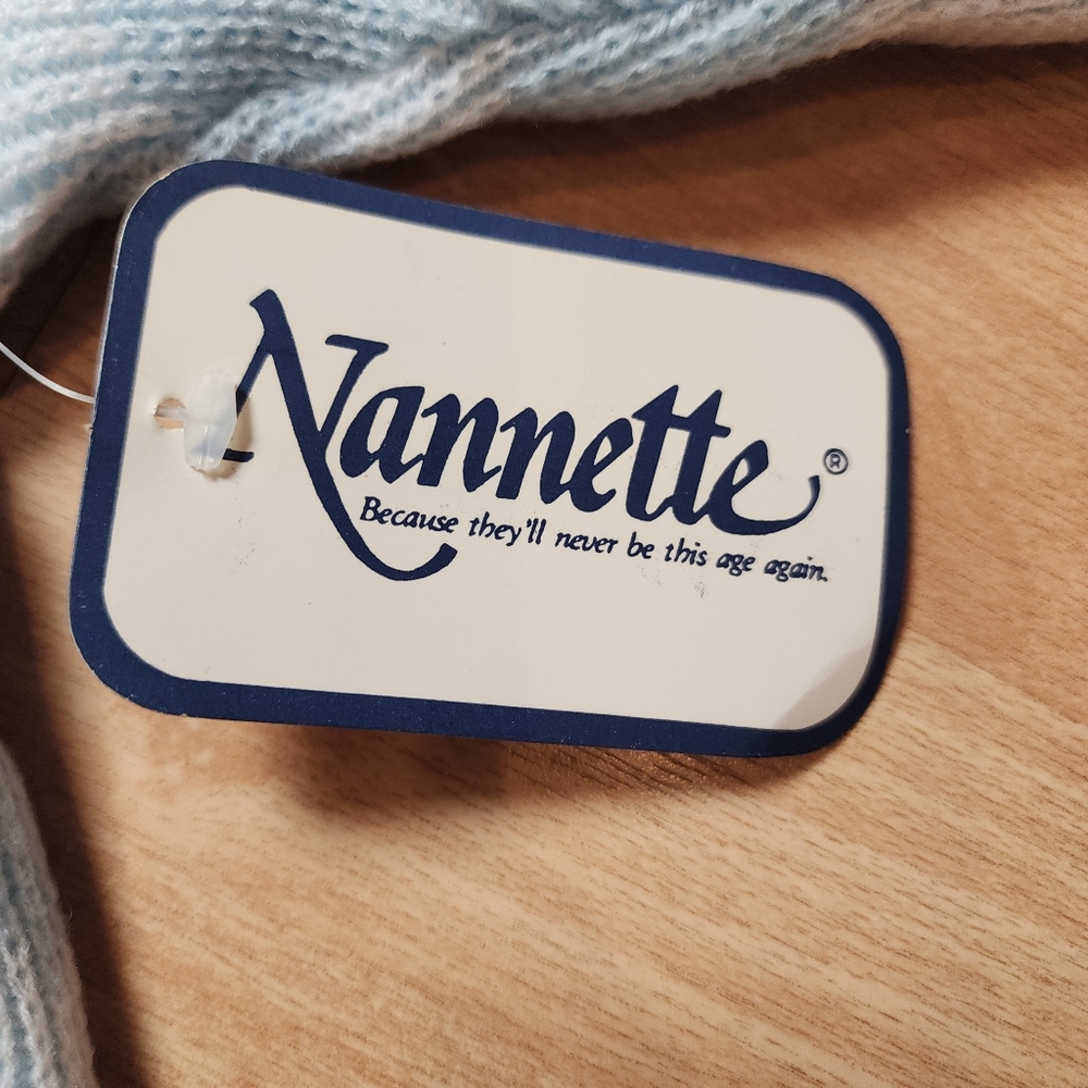 NWT VTG Nannette Red Airplane Embroider Blue Cloud Thick Knit Sweater Jacket 24M - Picture 7 of 11